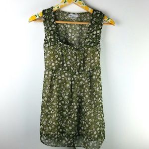 Maternity Blouse Green Brown sz M